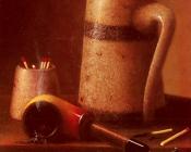 Harnett William M Still Life Pipe And Mug - 威廉·迈克尔·哈尼特